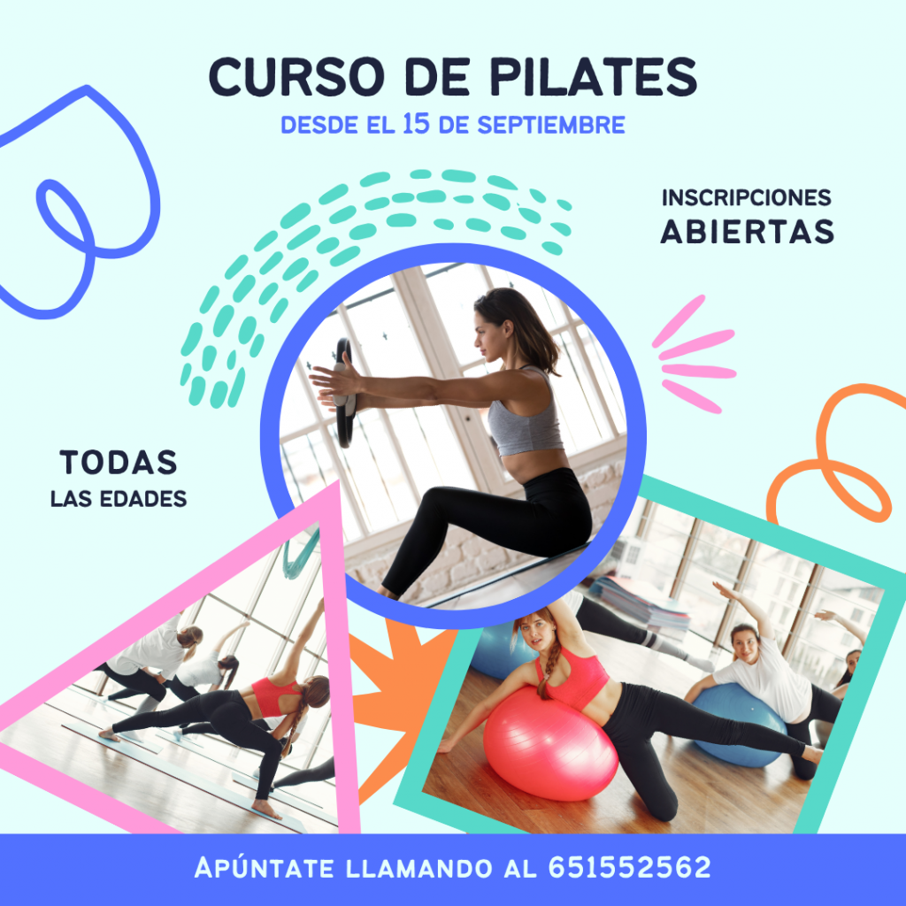 Nuevo curso de pilates en Castiello de Bernueces desde el 15 de septiembre con dos horarios disponibles, inscripciones abiertas.