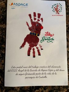 La AAVV de Castiello de Bernueces comparte una postal navideña creada por el alumnado del CCEE Ángel de la Guarda de Aspace Gijón, símbolo de creatividad, inclusión y comunidad.