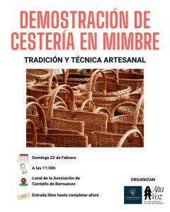 Demostración de cestería en mimbre en Castiello de Bernueces