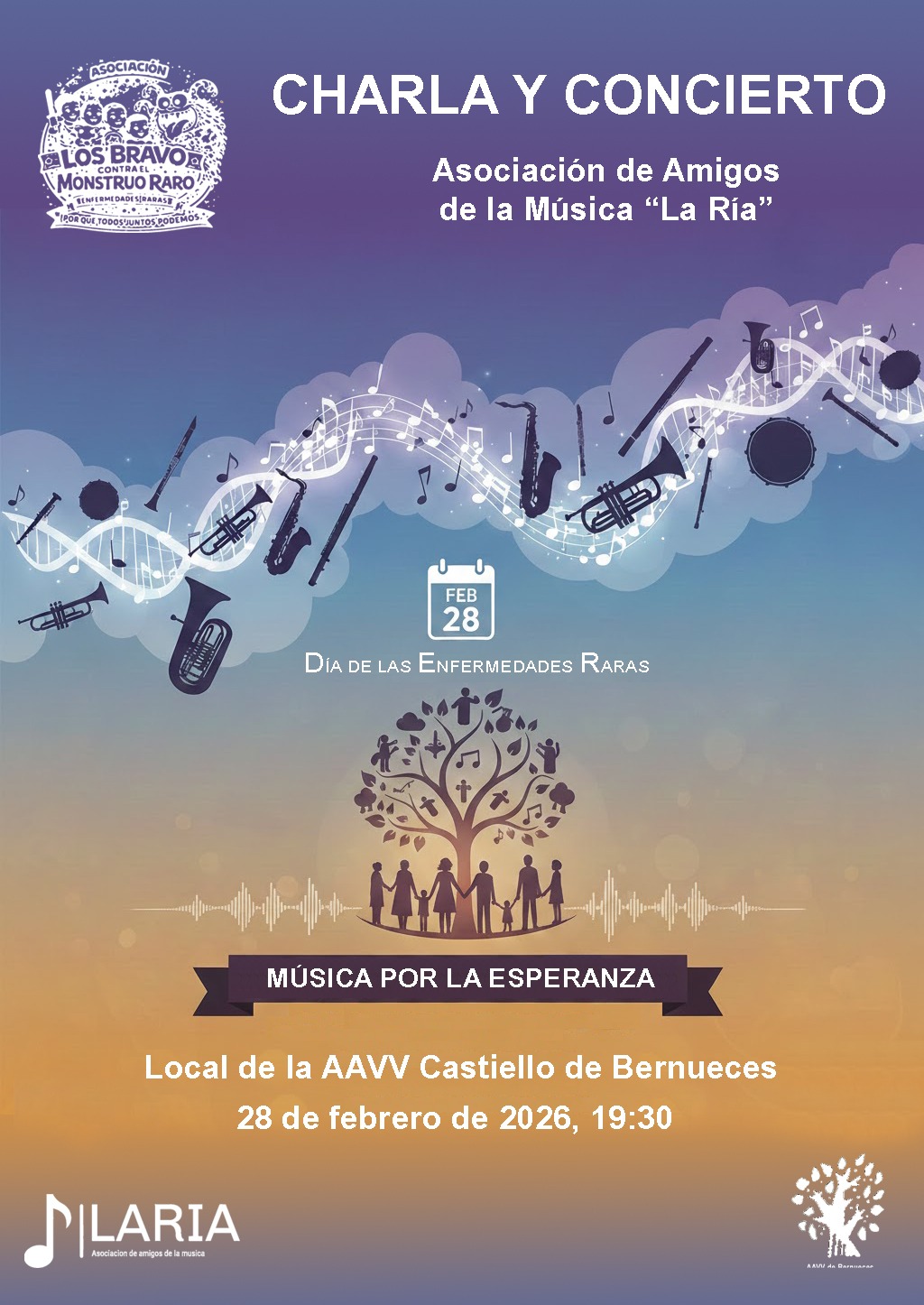 El 28 de febrero de 2026, Bernueces acoge “Música por la Esperanza”, una jornada solidaria por el Día de las Enfermedades Raras.